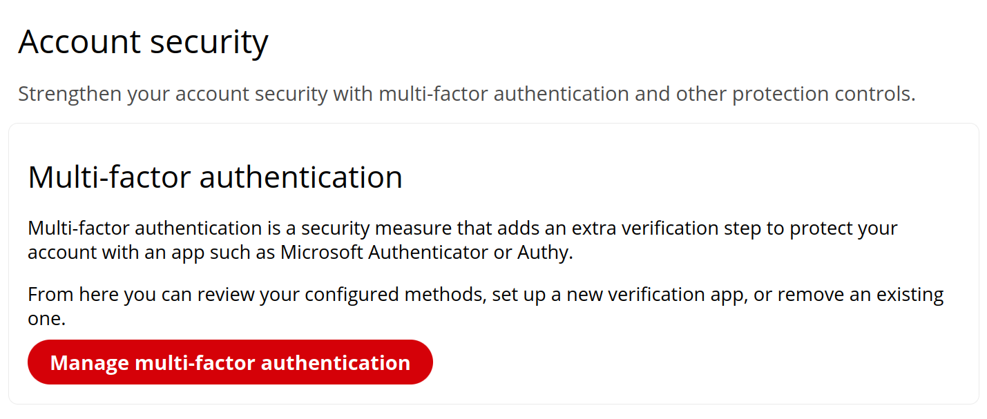 Gli utenti possono gestire l'autenticazione a più fattori dal proprio profilo e usare app TOTP per aggiungere un ulteriore passaggio di verifica prima dell'accesso.